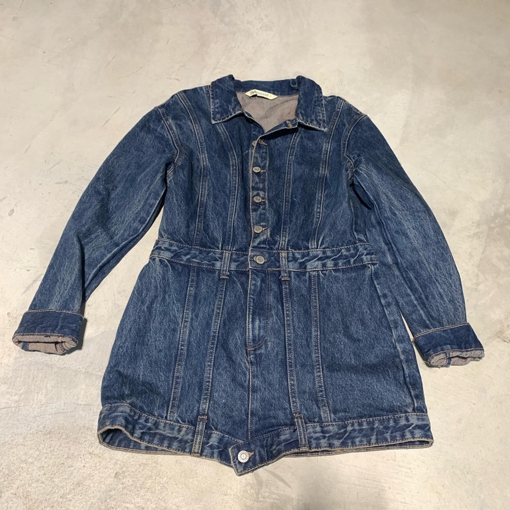 Zara Dark Blue Denim Mini Dress
